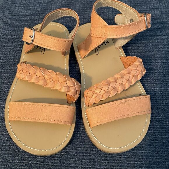 Monkey Feet Leather Sandals Toddler Size 2/3 Peachy Pink Gorgeous Condition - Picture 2 of 13